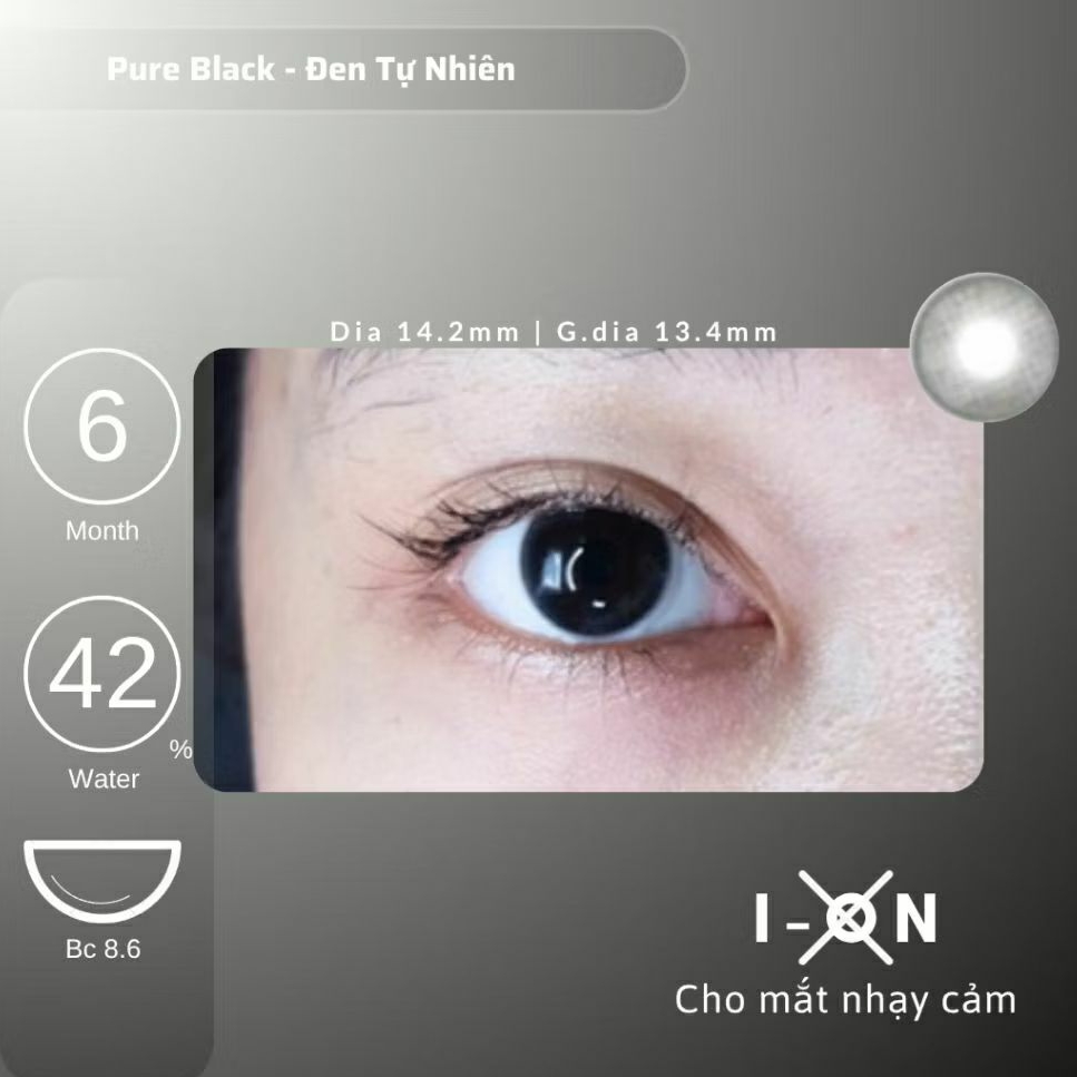 Kính Áp Tròng Pure Black | Lens Đen tự nhiên | Emma Lens
