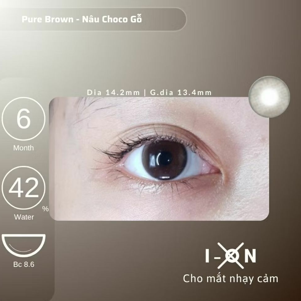 Kính Áp Tròng Pure Brown | Lens Nâu Tự Nhiên | Emma Lens
