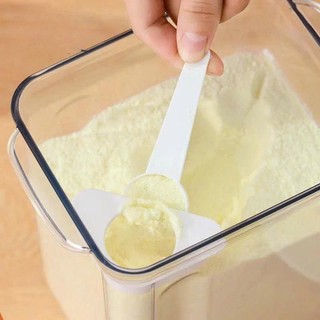 Hộp đựng hạt bột cà phê, sữa, thực phẩm khô, chống ẩm, bằng nhựa trong suốt, kèm thìa và thanh gạt