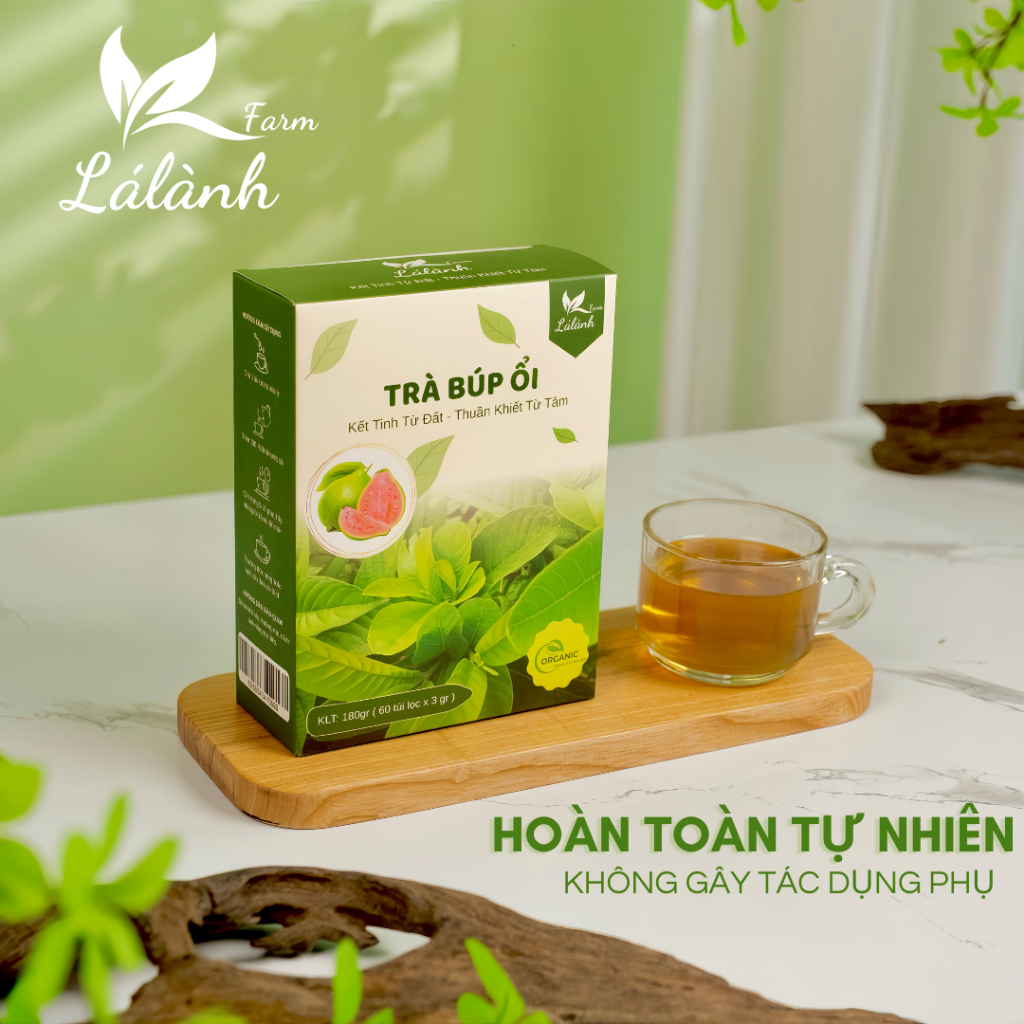 3 Hộp 180 Gói Tặng 30 Gói Túi Lọc, Trà Lá Ổi Lá Lành Farm, Trà lá ổi Nguyên Chất Thảo Mộc Tự Nhiên