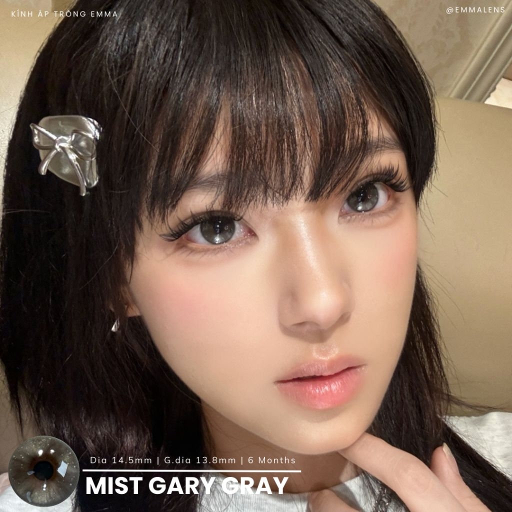 Kính Áp Tròng Cao Cấp Siêu Cấp Ẩm Mist Gary Gray | Lens Xám Rêu Giãn To | EMMA LENS x ISLANDCON