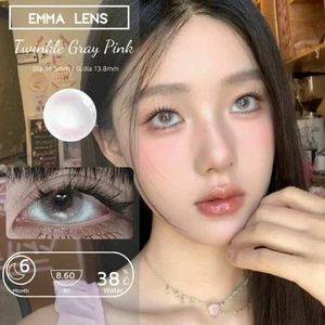 Kính Áp Tròng Twinkle Gray Pink | Lens Xám Hồng Tây Giãn Nhẹ| EMMA LENS