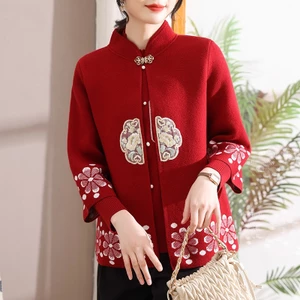 Áo Len Dệt Kim gồm áo khoác và áo len dài tay ấm áp Trung Niên Cao Cấp – Phong Cách cổ điển Sang Trọng, Thanh Lịch