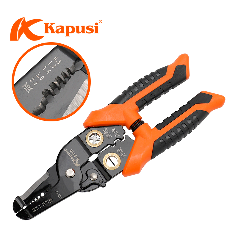 Kìm Tuốt Dây Điện Có Lò Xo Kapusi 7.5 Inch | Kìm Cắt, Kìm Tuốt, Kìm Bấm Đa Năng - k9120