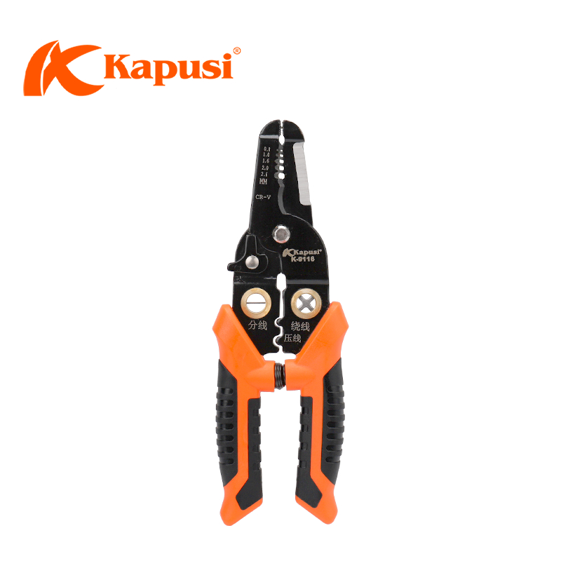 Kìm Tuốt Dây Điện Có Lò Xo Kapusi 7.5 Inch | Kìm Cắt, Kìm Tuốt, Kìm Bấm Đa Năng - k9120