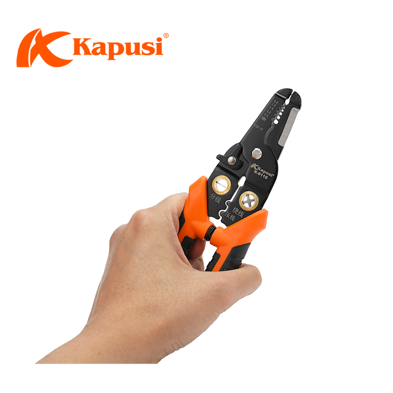 Kìm Tuốt Dây Điện Có Lò Xo Kapusi 7.5 Inch | Kìm Cắt, Kìm Tuốt, Kìm Bấm Đa Năng - k9120