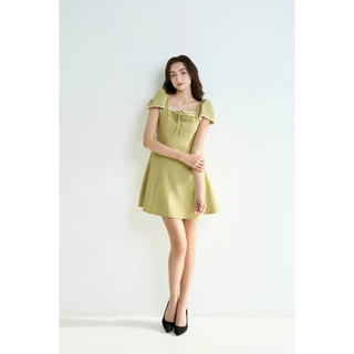 MARC FASHION Đầm Mini Tay Cánh Tiên Phối Ren Ngực Đính Nơ - CBSH071725