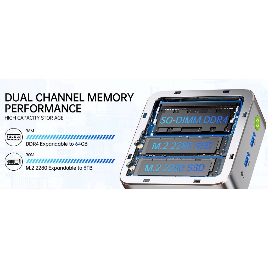 Mini PC GMKtec NUCBOX G10 | DDR4 NVMe | Ryzen 5 3500U | 3 màn hình | 2.5Gb LAN | Máy bàn nhỏ gọn | BigBuy360 - bigbuy360.vn
