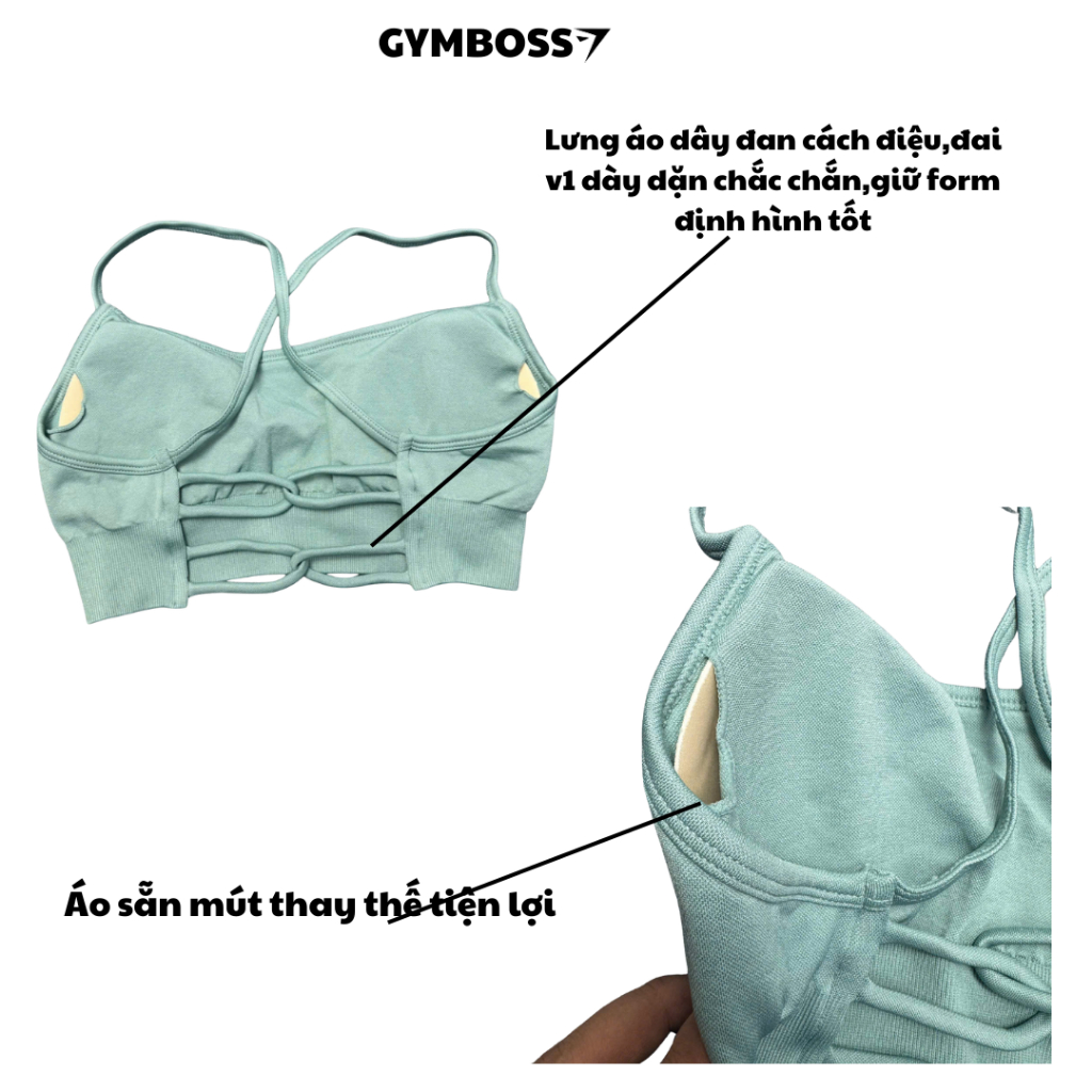 Áo bra tập gym,yoga cao cấp,chất đệt kim co giãn nâng đỡ tôn form GB215