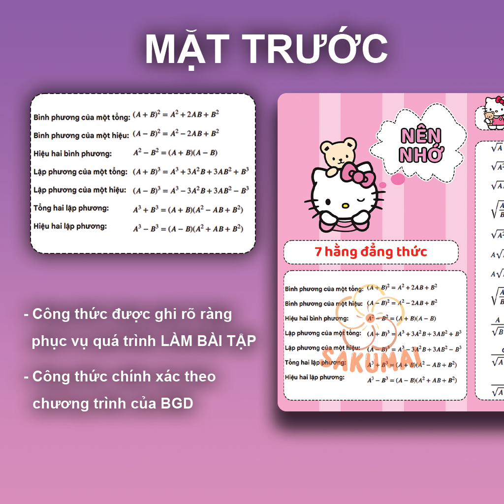 Móc Toán Học, Móc Công Thức Toán Học In 2 Mặt Chất Liệu Acrylic Cứng Cáp Chắc Chắn Dùng Làm Quà Tặng Học Tập - SakuMai