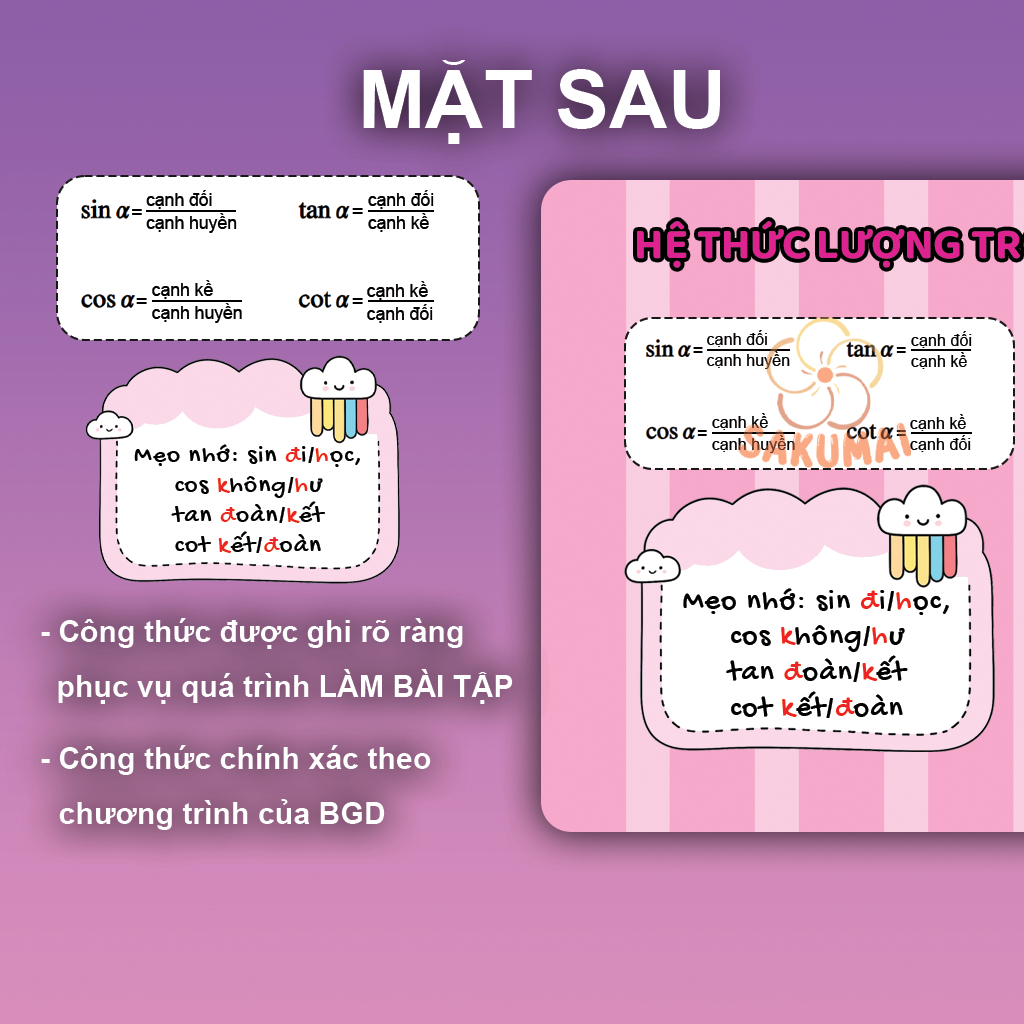 Móc Toán Học, Móc Công Thức Toán Học In 2 Mặt Chất Liệu Acrylic Cứng Cáp Chắc Chắn Dùng Làm Quà Tặng Học Tập - SakuMai