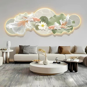 Tranh Cá Chép Hóa Rồng 3D LED Chiêu Tài Lộc Treo Phòng Khách - OHA Decor
