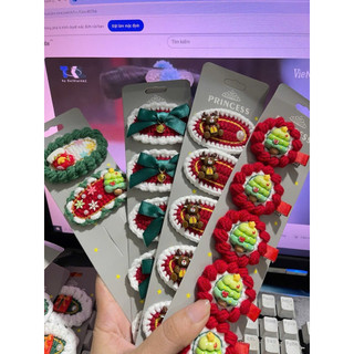 KẸP tóc móc len NOEL cho bé