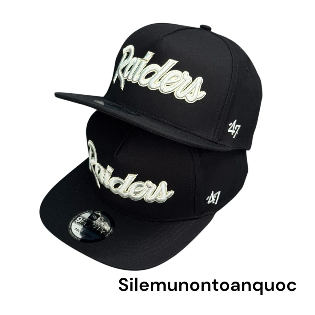 Mũ bóng chày 47 mỏ hiphop - Nón snapback thêu nổi Raider thời trang đường phố nam nữ siêu chất