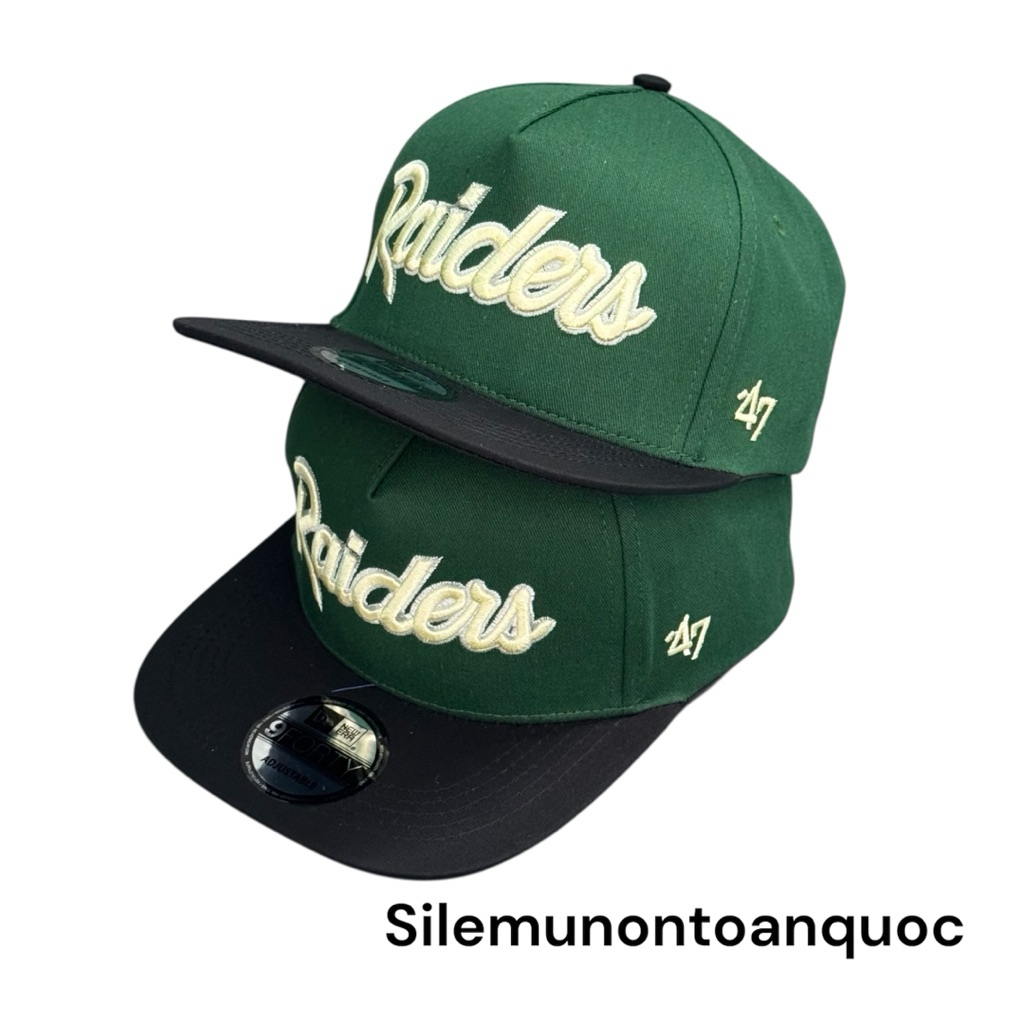 Mũ bóng chày 47 mỏ hiphop - Nón snapback thêu nổi Raider thời trang đường phố nam nữ siêu chất