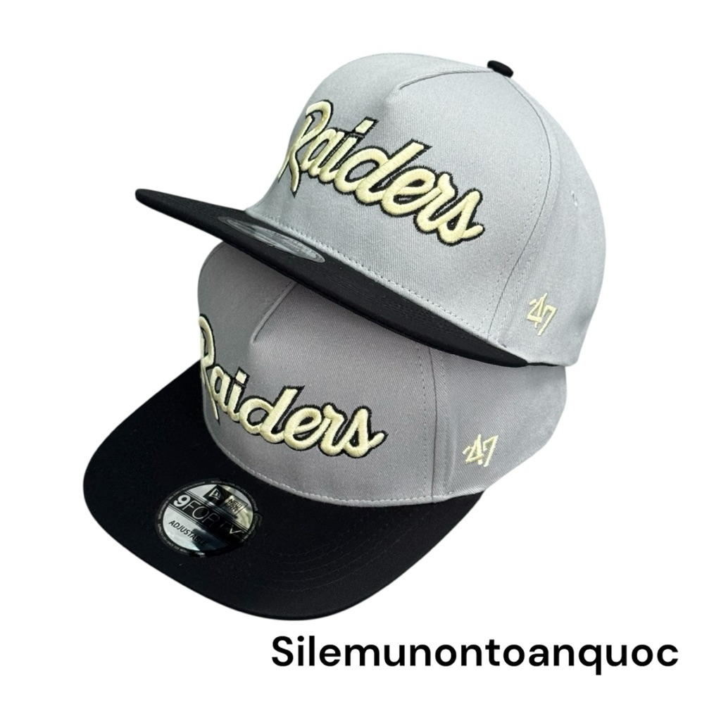 Mũ bóng chày 47 mỏ hiphop - Nón snapback thêu nổi Raider thời trang đường phố nam nữ siêu chất