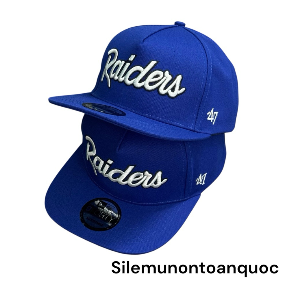 Mũ bóng chày 47 mỏ hiphop - Nón snapback thêu nổi Raider thời trang đường phố nam nữ siêu chất