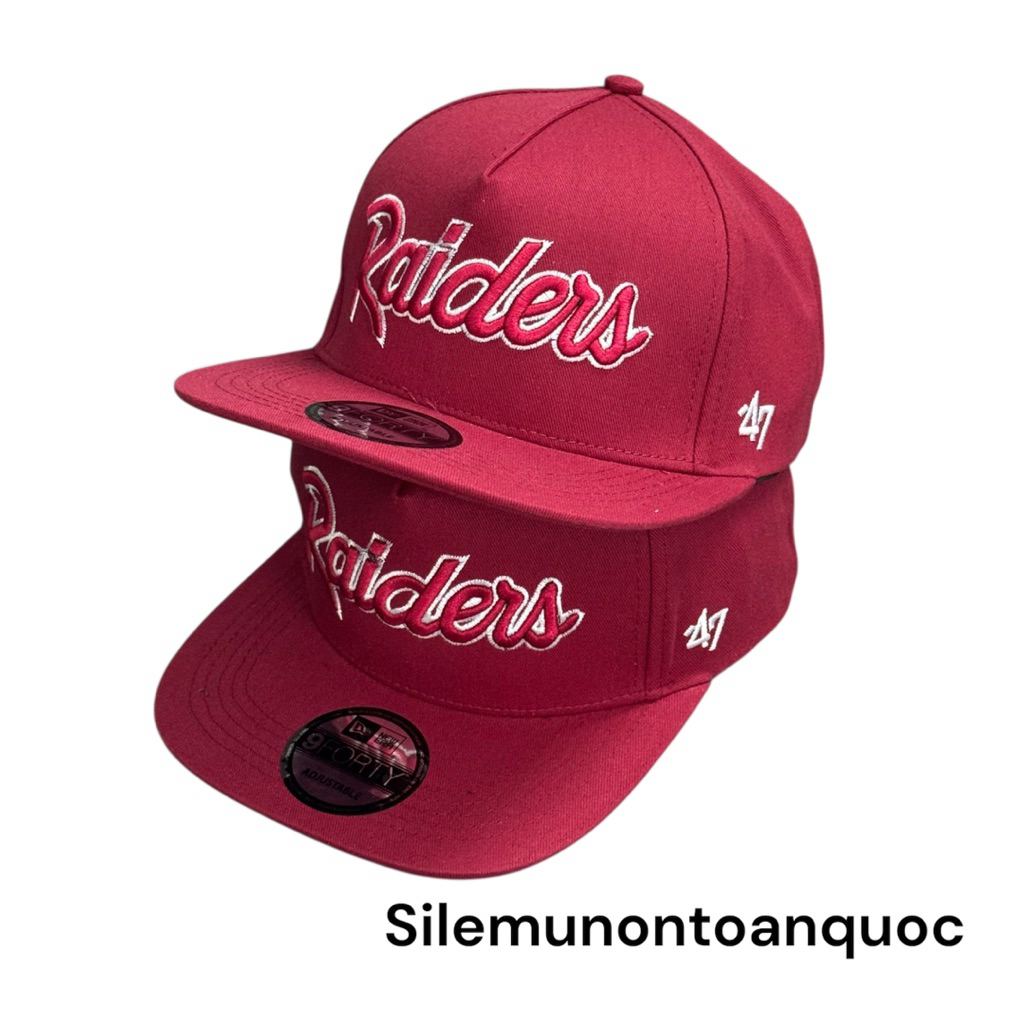 Mũ bóng chày 47 mỏ hiphop - Nón snapback thêu nổi Raider thời trang đường phố nam nữ siêu chất