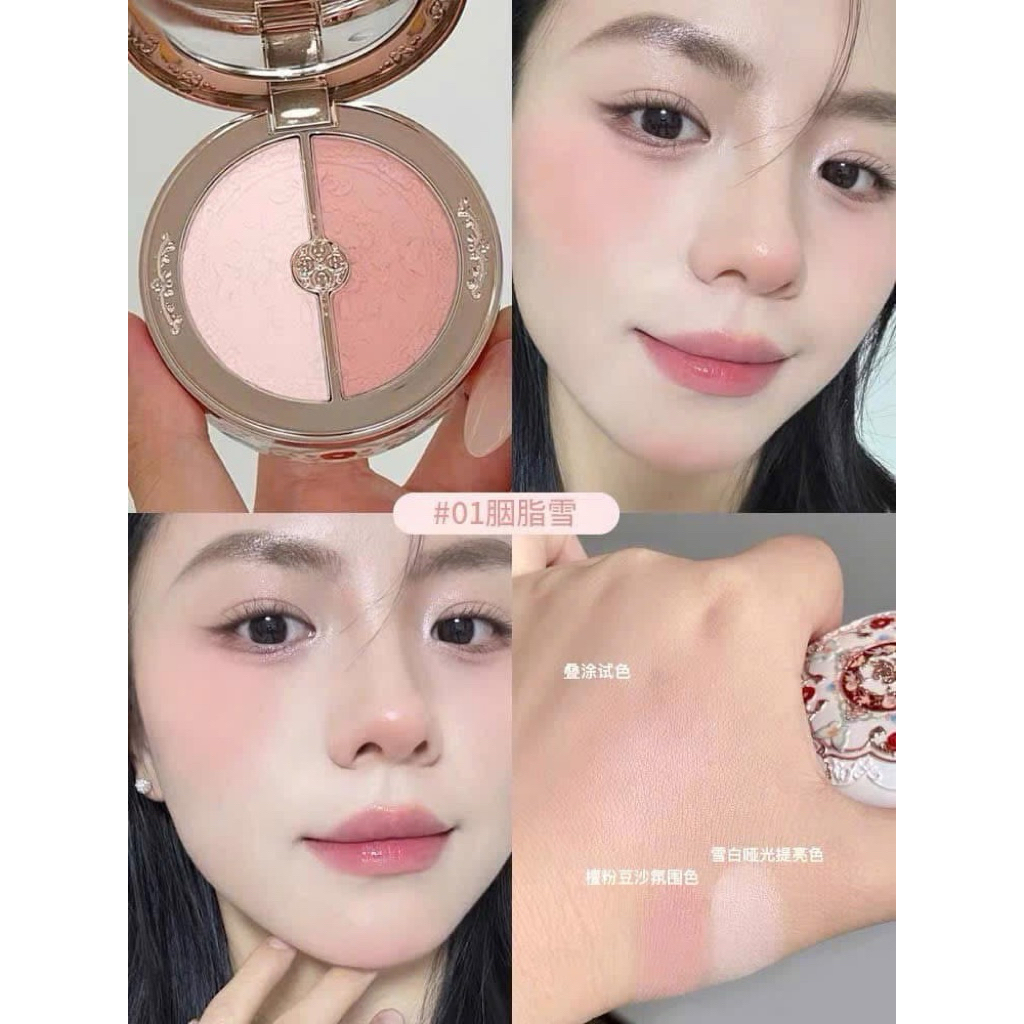 Má Hồng Flower Knows Dual Blush (Hoa Biết)– 5 Màu – Siêu Mịn, Lì – Bắt Sáng Nhẹ – Thiết Kế Cổ Điển Sang Trọng