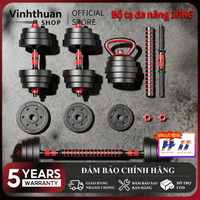 Tạ tay Bộ tạ đa năng,10KG tạ nam nữ tập gym tập thon tay, dụng cụ gym đa năng, tặng găng tay