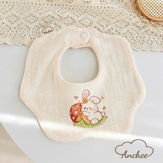 Set 2 Yếm hình hoa xô muslin in họa tiết hoạt hình đáng yêu