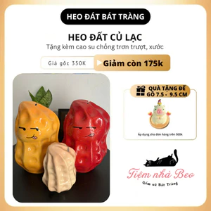 Heo Đất Bát Tràng Hình Củ Lạc – Gốm Sứ Tiết Kiệm Tiền Đáng Yêu, Chống Trượt, Bền Đẹp