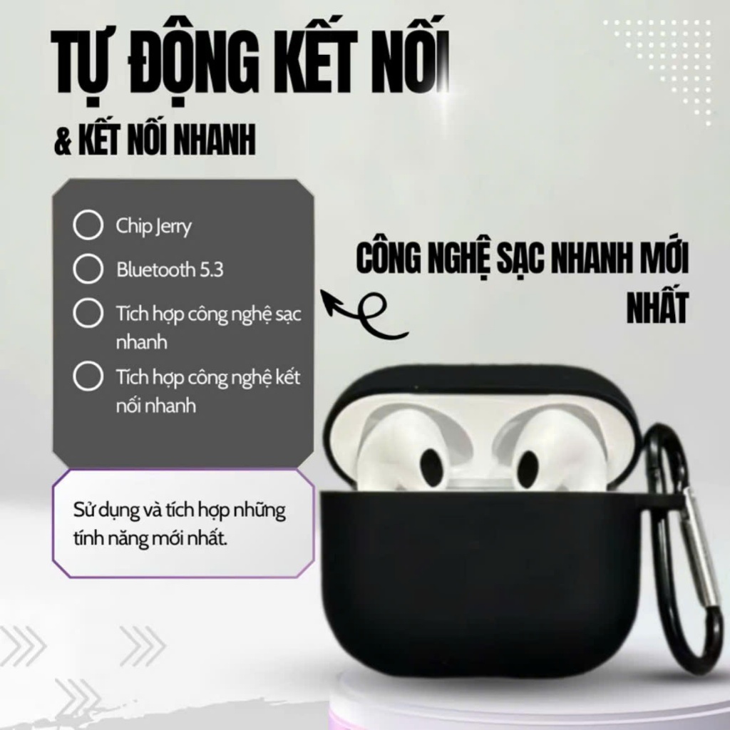 Tai Nghe Bluetooth AP4 Bản chống ồn chủ độngTrong Trẻo - Chất âm tuyệt vời - BH 1 Năm - Lỗi Đổi Mới