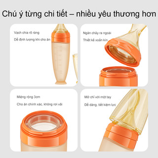 Youkebei Muỗng silicone cho bé ăn dặm muỗng cho trẻ sơ sinh muỗng mềm ép bằng bình sữa công cụ cho bé ăn dặm