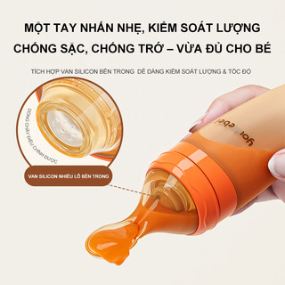 Youkebei Muỗng silicone cho bé ăn dặm muỗng cho trẻ sơ sinh muỗng mềm ép bằng bình sữa công cụ cho bé ăn dặm