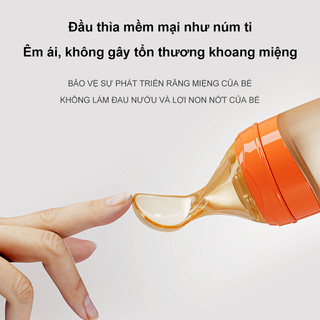 Youkebei Muỗng silicone cho bé ăn dặm muỗng cho trẻ sơ sinh muỗng mềm ép bằng bình sữa công cụ cho bé ăn dặm