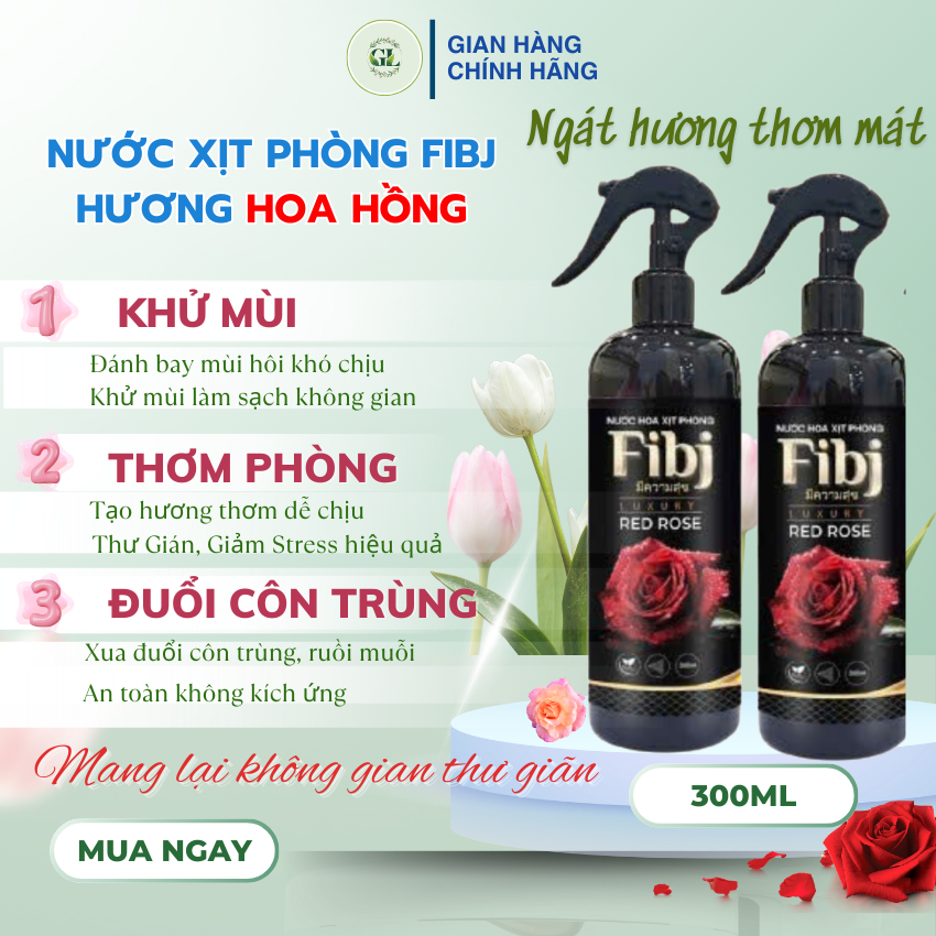 [300Ml] Xịt Phòng Mùi Hoa Hồng, Xịt Phòng , Xịt Ô Tô, Xịt Khách Sạn, Xịt Văn Phòng Khử Mùi, Lưu Hương