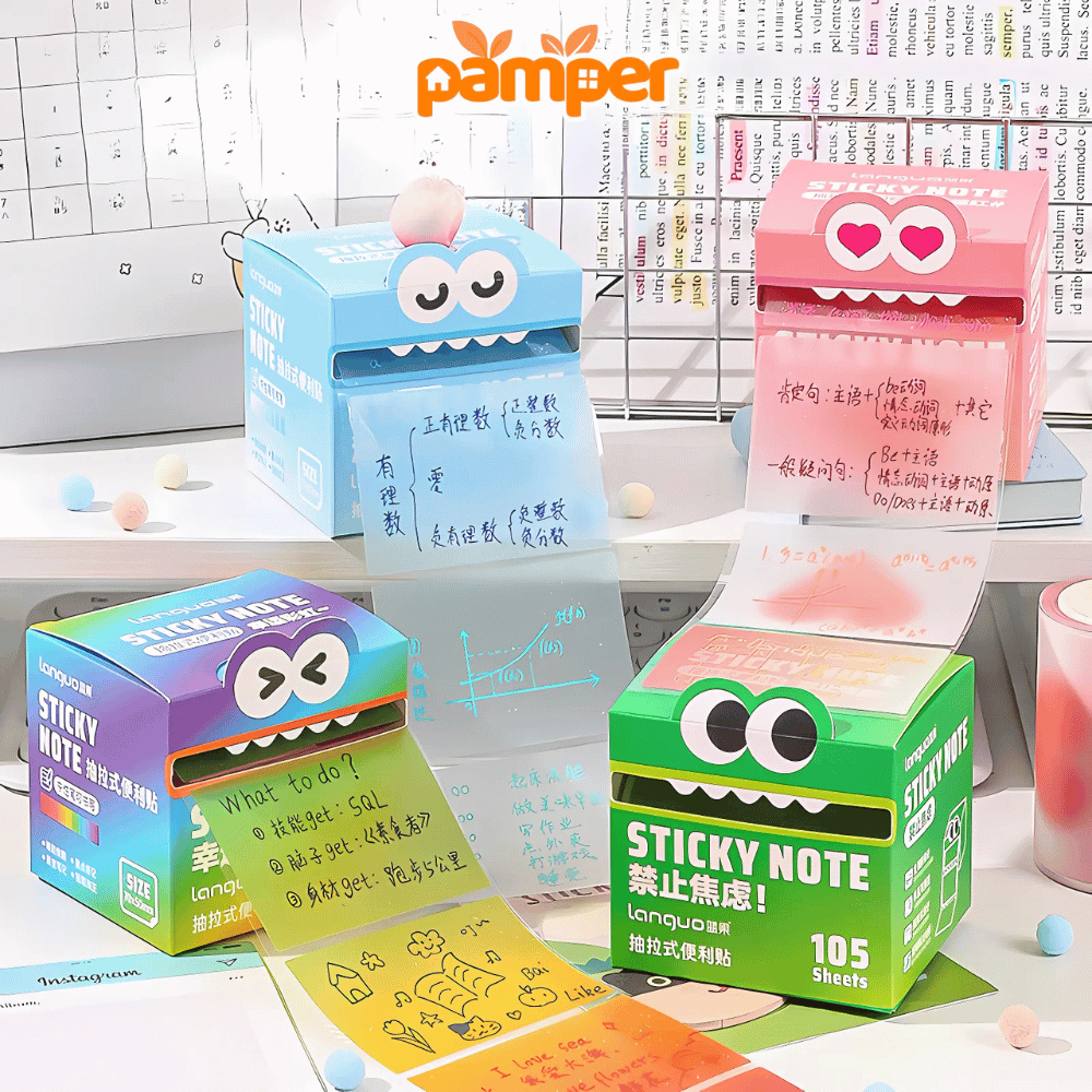 Hộp 105 Giấy Note Trong Suốt Viết Được Bút Bi & Gel, Giấy Ghi Chú Chống ...