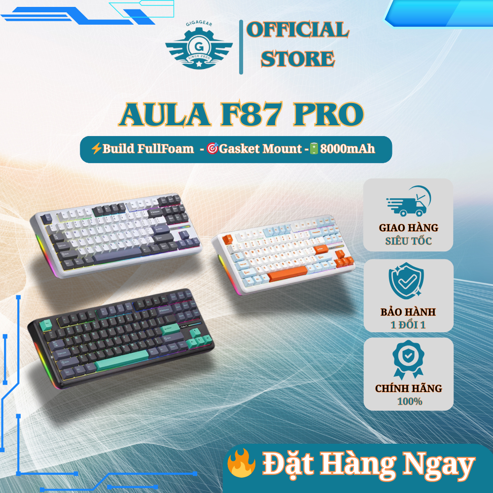 ⚡[HOT New Fullbox] Aula F87 Pro – Bàn Phím Cơ Không Dây Bluetooth/2.4G ...