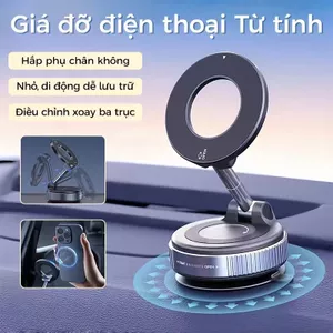 Giá đỡ điện thoại từ tính, cốc từ tính xoay 360°, thích hợp cho bảng điều khiển, cửa sổ ô tô, máy tính để bàn và phòng