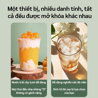 OOKAS Máy xay sinh tố di động 500ml, Có thể xay đá, 10 Lưỡi, Mạnh mẽ, Pin lớn sạc nhanh Type-C