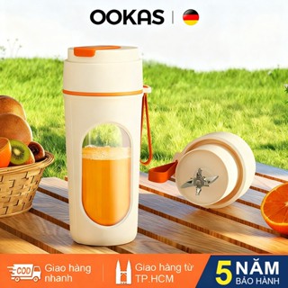 OOKAS Máy xay sinh tố di động 500ml, Có thể xay đá, 10 Lưỡi, Mạnh mẽ, Pin lớn sạc nhanh Type-C
