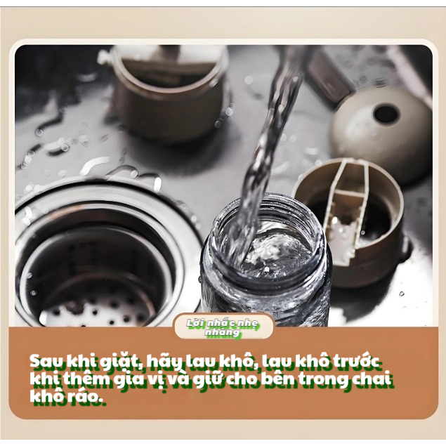 Hũ Đựng Gia Vị Thủy Tinh Cao Cấp Chống Ẩm, Lấy Gia Vị Tiện Lợi Không Cần Muỗng
