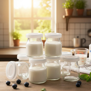 Hũ sữa chua thuy tinh, bộ 12 hũ thủy tinh làm sữa chua, hủ thủy tinh đựng yến chưng 100ml có nắp