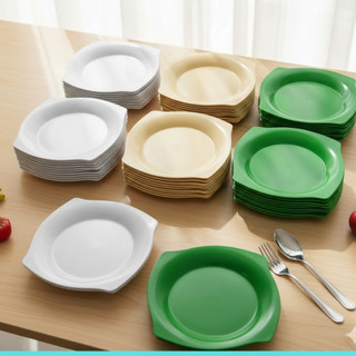Đĩa phíp vuông 4 size nhiều màu nhựa phíp melamine cao cấp hàng có sẵn