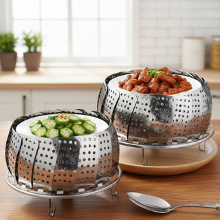 VỈ HẤP,ĐỒ XÔI INOX SIZE 24CM , 3 CHÂN LOẠI DÀY (có hộp)