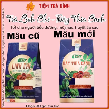 Trà Linh chi dây thìa canh Mộc Tâm mẫu mới - trà thảo mộc 8 vị - hộp 30 gói cho người tiểu đường mỡ máu huyết áp