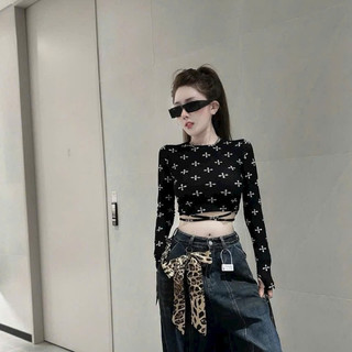 Áo Lưới Mỏng Dài Tay Phối Chữ CÁ Tính