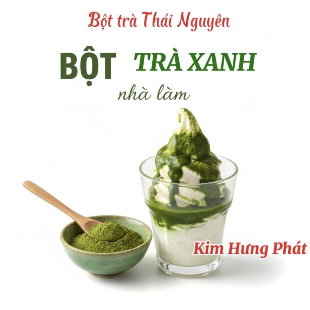 Bột trà xanh, bột matcha tự nhiên nhà làm. Xuất xứ Thái Nguyên. Nhiều công dụng: làm bánh, trị mụn...