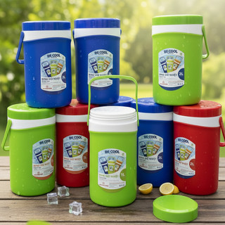 Binh giữ nhiệt quai xách Be cool, bình nước đá dung tích 1000ml - 1500ml - 2000ml nhiều màu sắc - Hùng Home