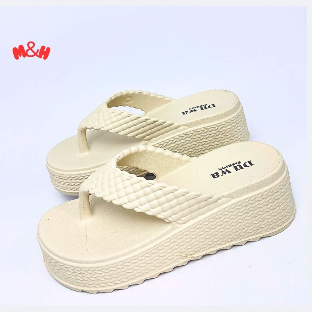 Dép kẹp dép xỏ ngón nữ quai đan thời trang đế cao cực tôn dáng chất liệu nhựa đúc nguyên khối siêu bền, chống trơn trượt