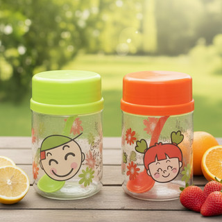 Bộ 2 hủ thủy tinh đựng gia vị kích thước lớn 400ml tặng kèm muỗng cao cấp 9034