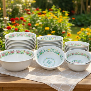 Tô sâu xoắn nhựa melamine in bông họa tiết - Nhiều Size