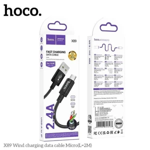 Dây sạc nhanh Micro hoco X89 dài 2m, USB sang Micro