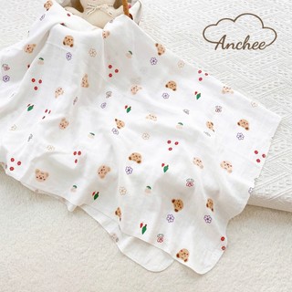 Khắn tắm sợi tre 2 lớp cao cấp xinh xắn Anchee cho bé, không xù lông, mềm mịn thấm hút