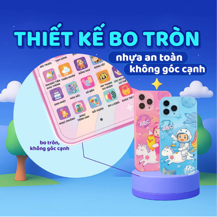 Điện Thoại Thông Minh 40 phím Smart Kiddy 2+ Cho Bé 2–6 Tuổi Học Tiếng Anh, Chữ số, Kĩ Năng – Không Màn Hình Xanh